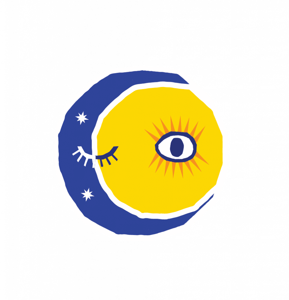 logo van het project slaap lekker: een zon en een maan in een rondje