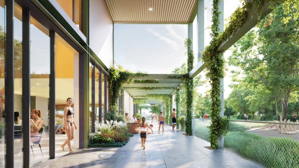 Buitenkant van het nieuwe sportcomplex Hoornse Vaart.