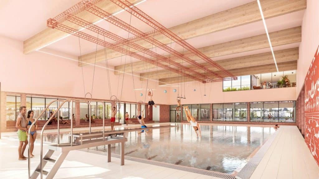 Zwembad binnen nieuwe sportcomplex Hoornse Vaart