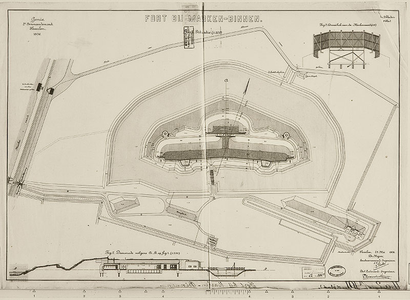 Plattegrond Fort Marken-Binnen