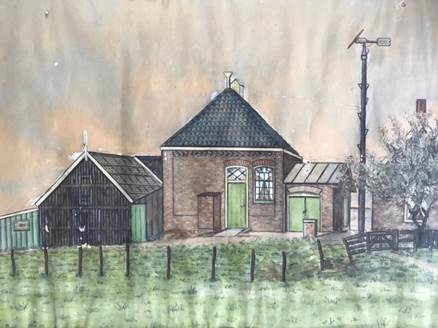 Aquarel gemaal 1940-1950